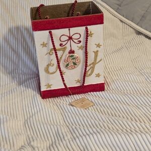 Festive Joy Gift Bag Decor with Red Accents